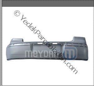 VOLKSWAGEN POLO ARKA TAMPON GRİ BAND DELİKLİ (PLAKA YERİ 60CM DİKDÖRTGEN PLAKA) 2005-2009