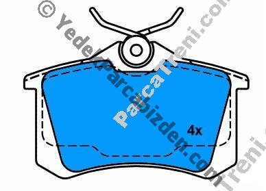 PEUGEOT 307 1.4cc / 1.4cc HDİ / 1.6cc / 1.6cc HDİ ARKA FREN BALATASI 2001>2005