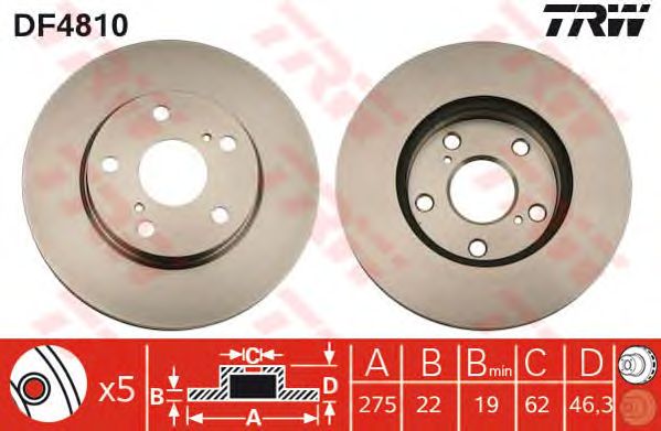 TOYOTA COROLLA BENZİNLİ ÖN FREN DİSK TAKIM 2007>2013