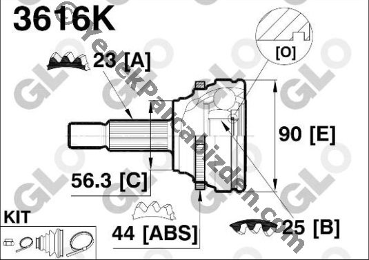 LAGUNA 1 AKS KAFASI DIŞ ABS Lİ 1994>2001